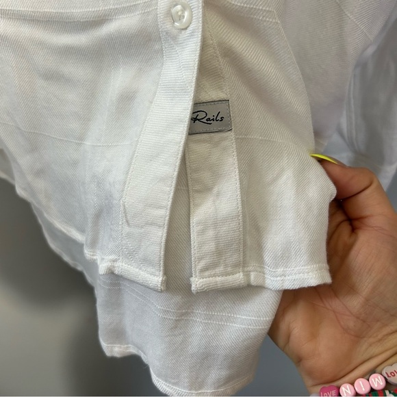 Rails Hunter Ivory Check Button Down Shirt White Size Large - Picture 5 of 7